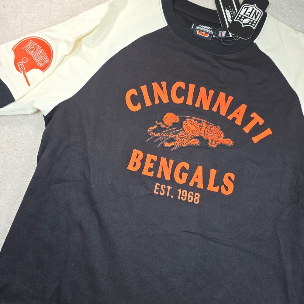 Pro Standard T-Shirt Mens L Black Cincinnati Bengals Football Raglan Sleeve NWT